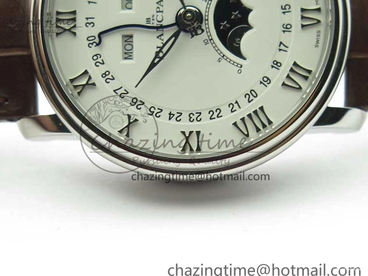 0321 Villeret 6654 SS Complicated Function OMF 1:1 Best Edition White Dial on Brown Leather Strap A6654 V Popular 7904